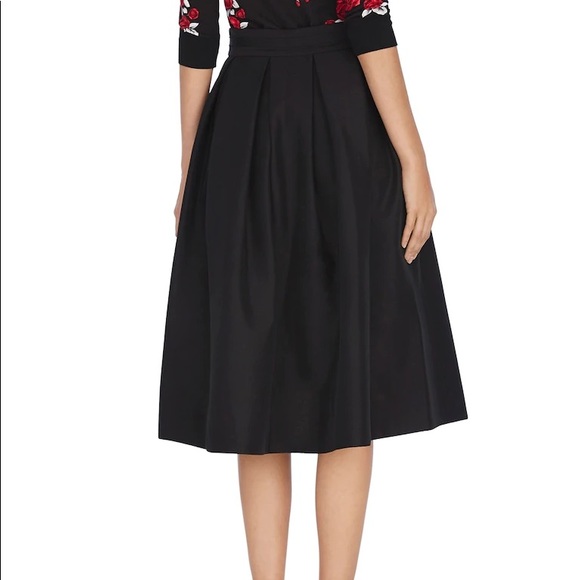 FULL TAFFETA BLACK MIDI SKIRT - Picture 2 of 3